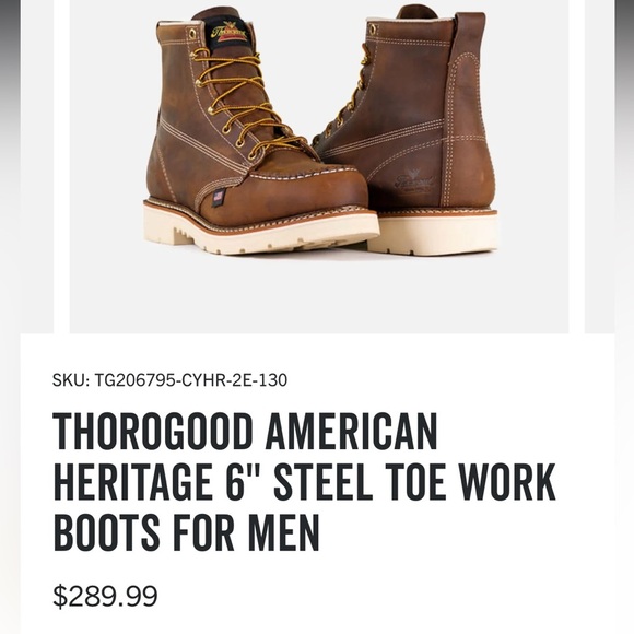Thorogood American Heritage 6” Steel Toe Work Boots Size 10.5 EE NWT READ main image 8